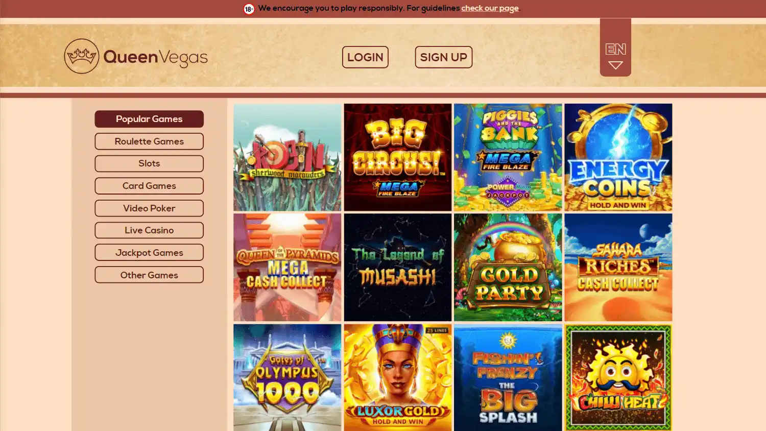 QueenVegas Casino screenshot 2