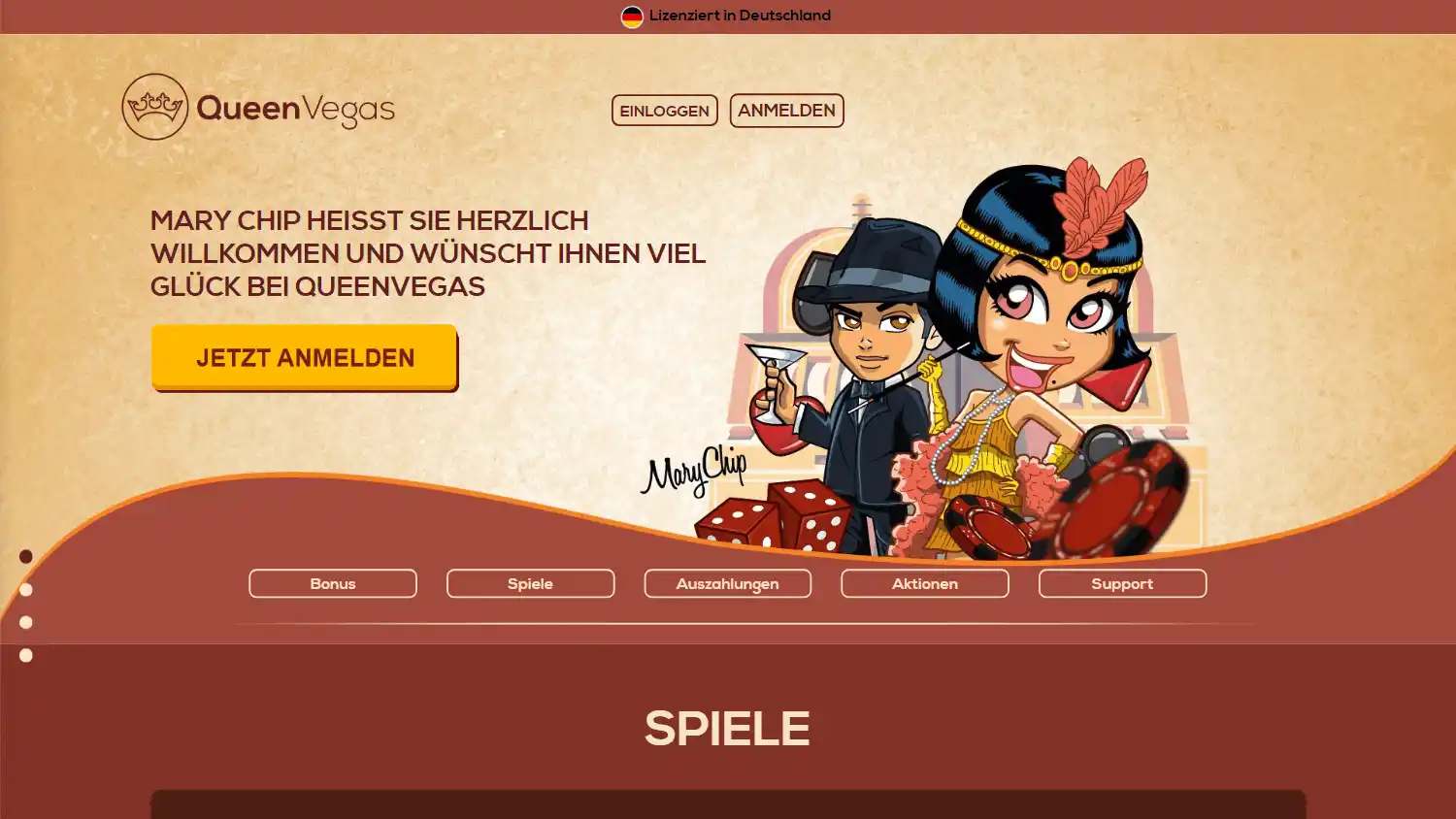 QueenVegas Casino DE screenshot 1
