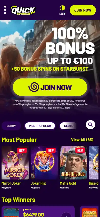 Quickspinner Casino screenshot 4
