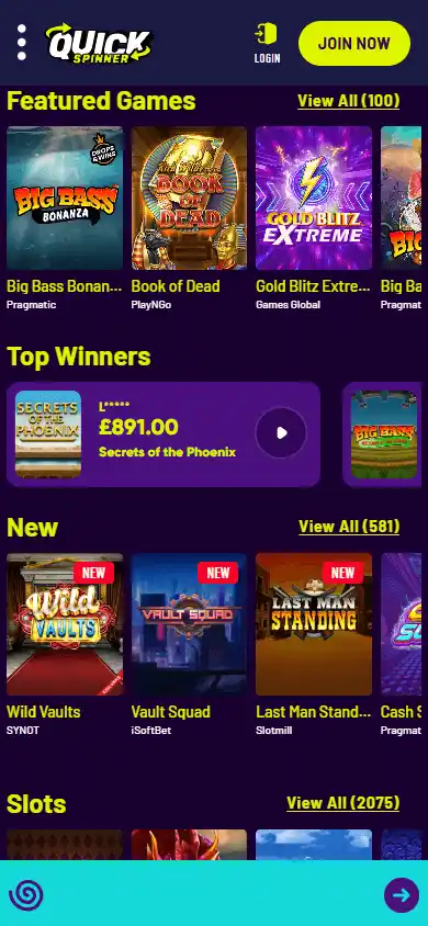Quickspinner Casino screenshot 5