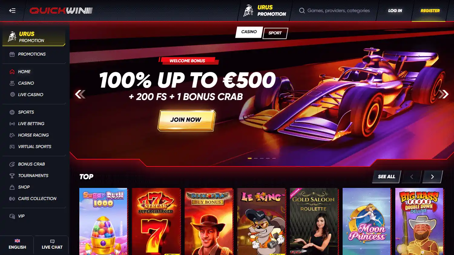 QuickWin Casino screenshot 1