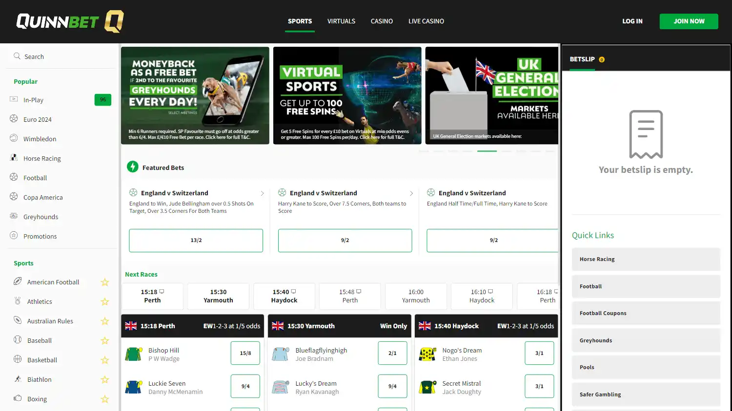 QuinnBet Casino screenshot 1