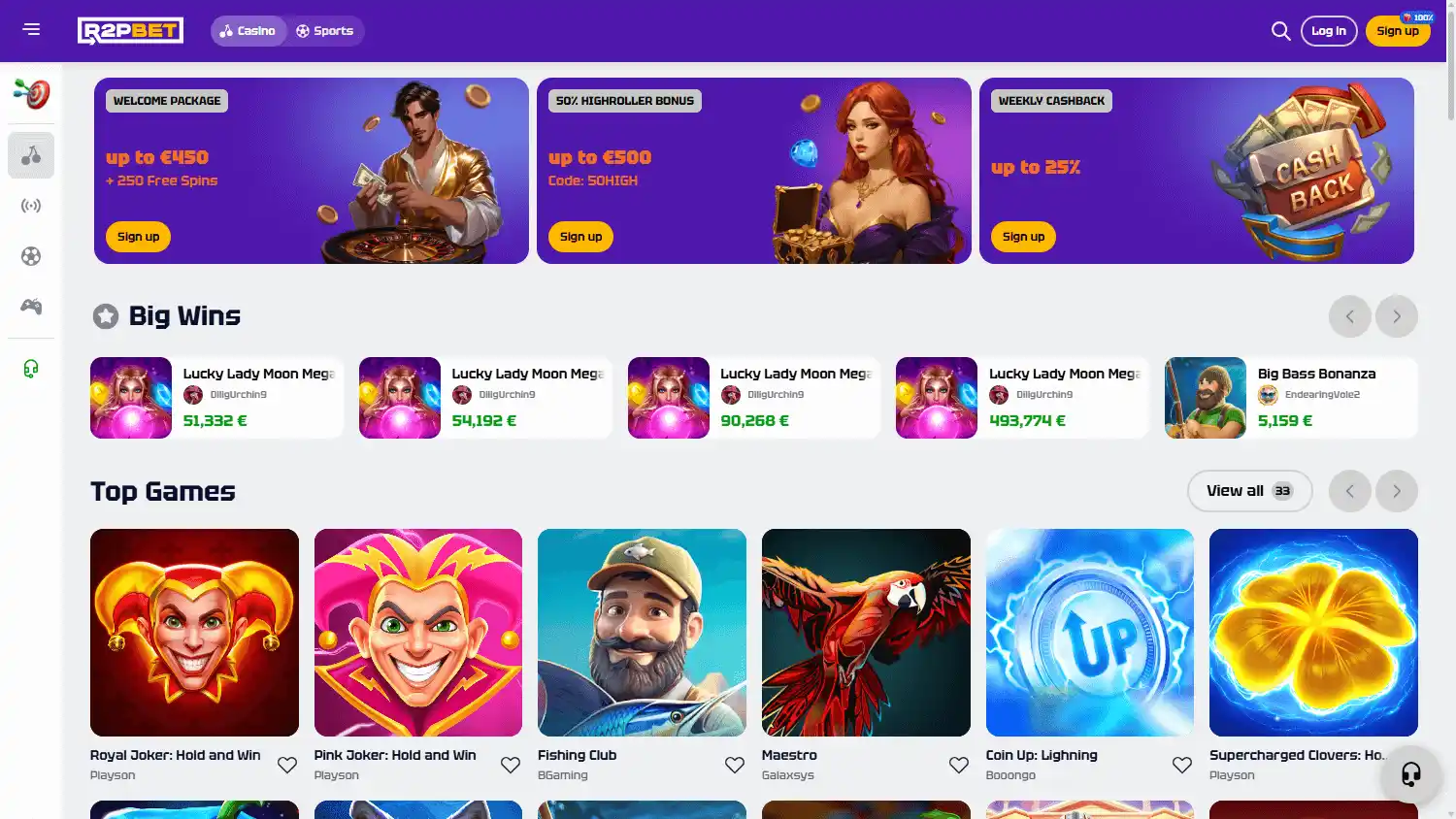 R2PBET Casino screenshot 1