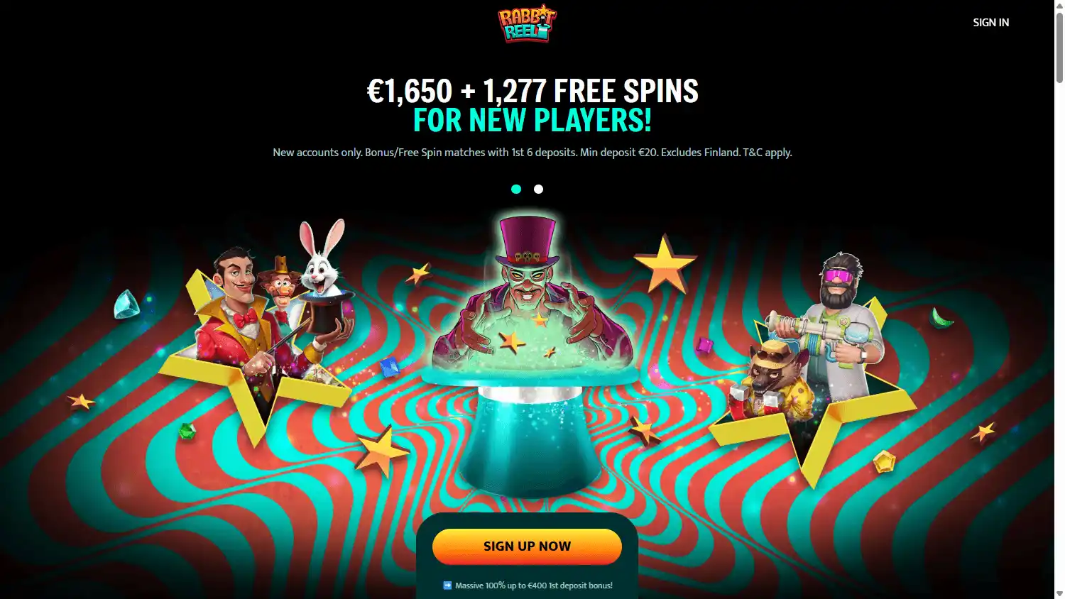 Rabbit Reel Casino screenshot 1