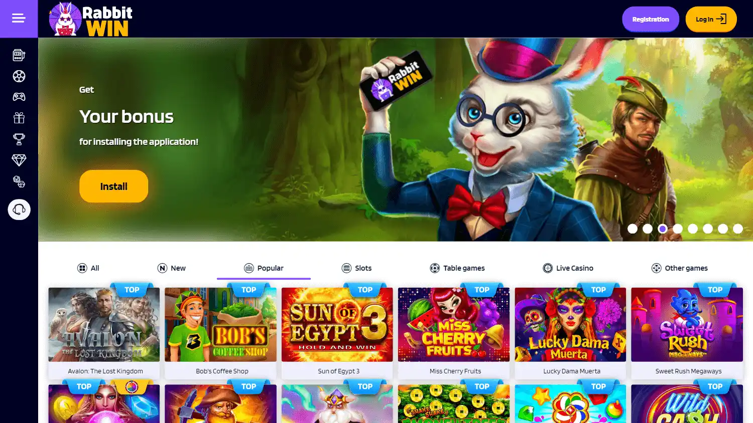 Rabbit Win Casino screenshot 1