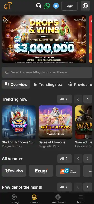 Racetan Casino screenshot 2