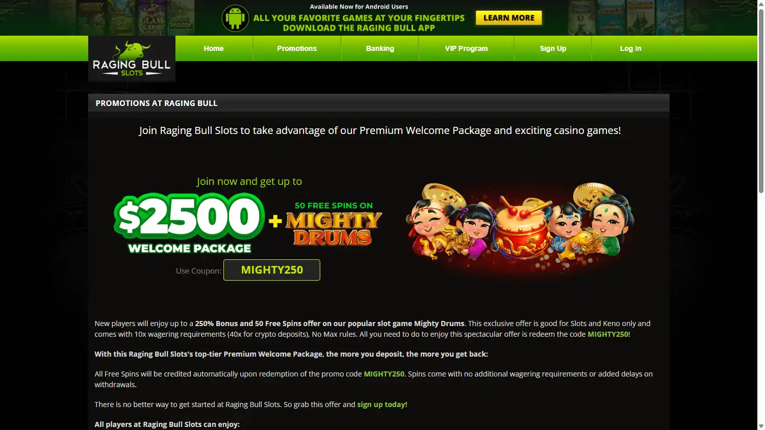 Raging Bull Slots Casino screenshot 3