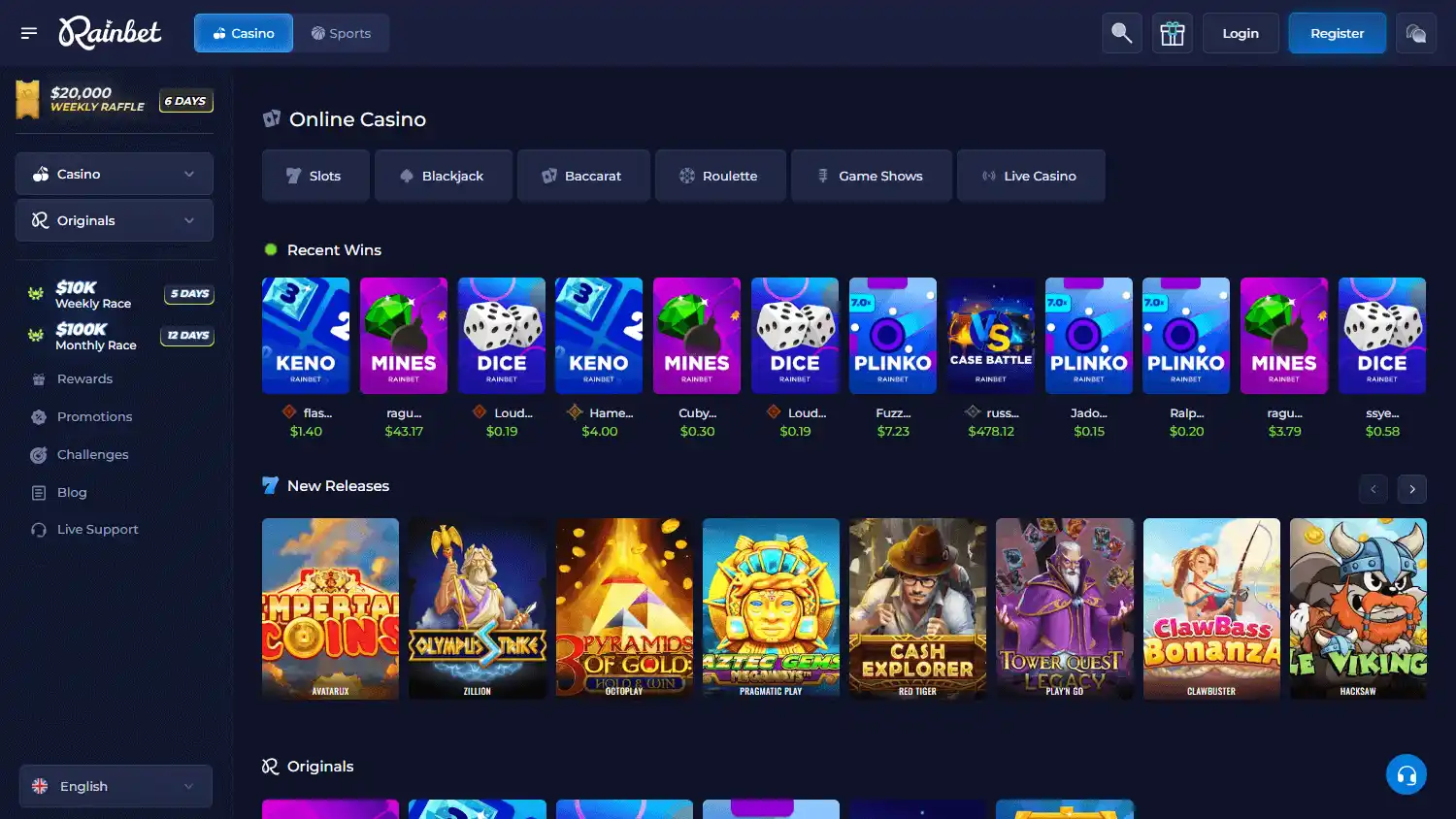 RainBet Casino screenshot 2