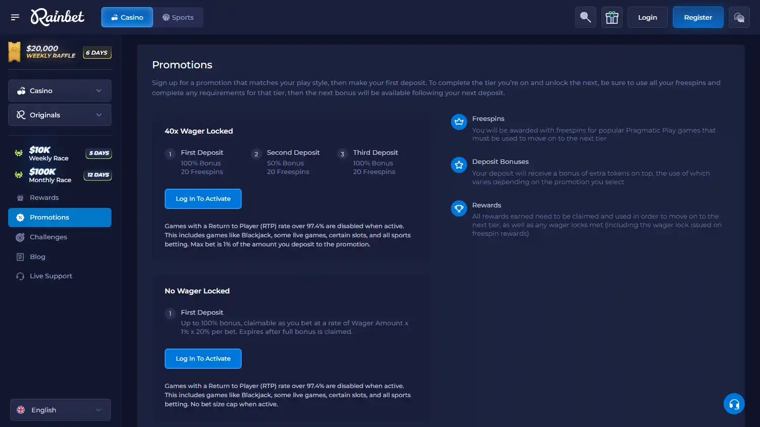 RainBet Casino screenshot 3