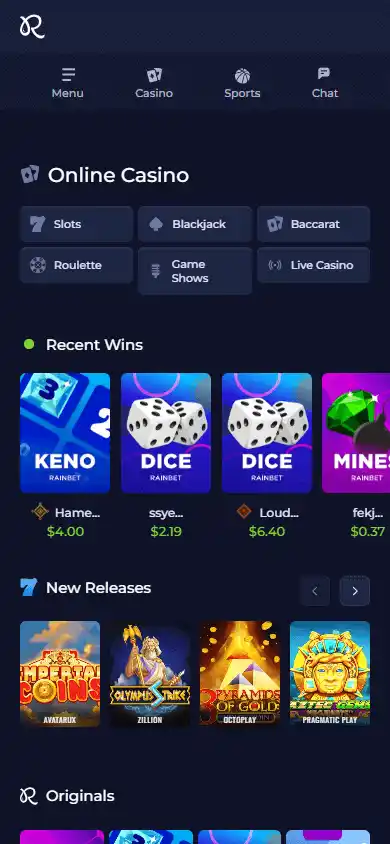 RainBet Casino screenshot 5