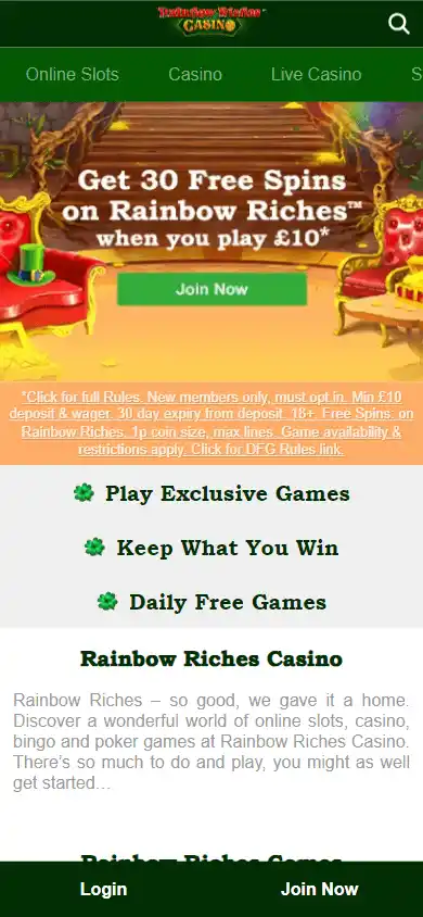 Rainbow Riches Casino screenshot 4