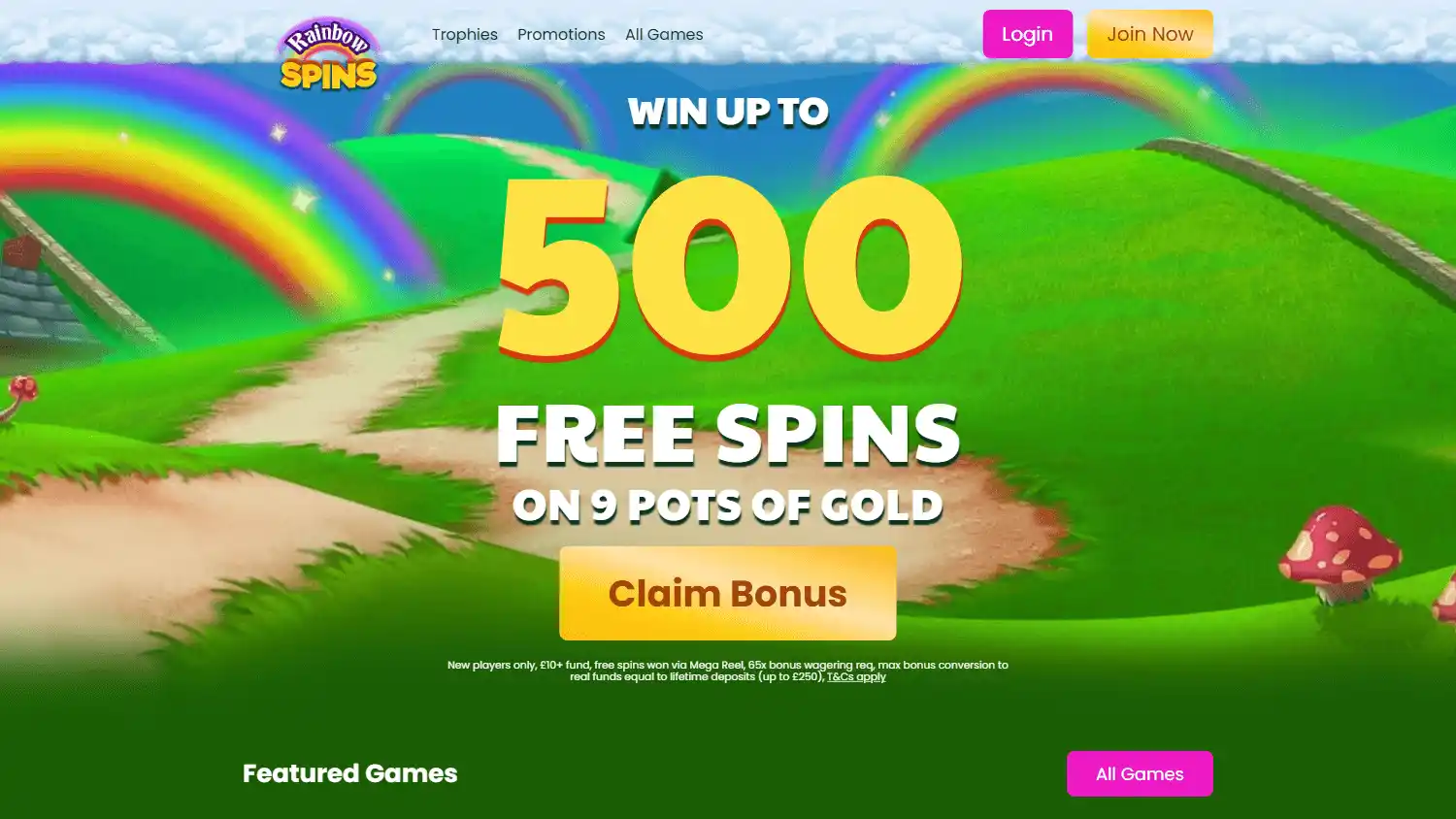Rainbow Spins Casino IE screenshot 2