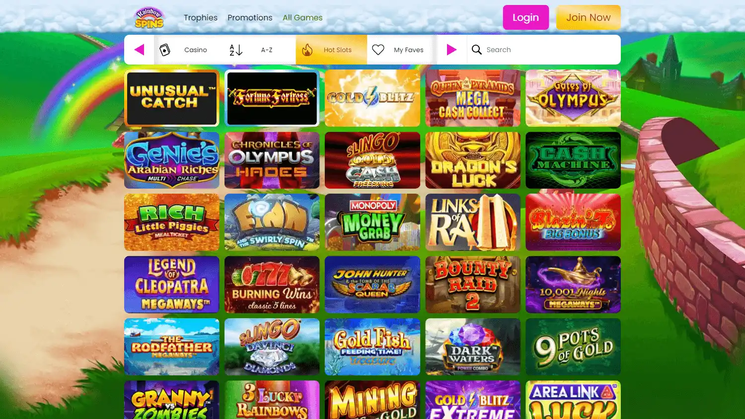 Rainbow Spins Casino IE screenshot 3