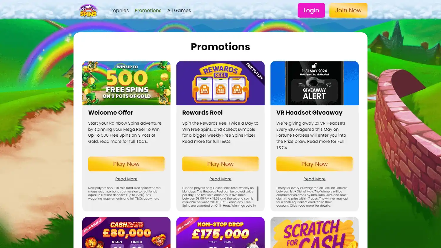 Rainbow Spins Casino IE screenshot 4