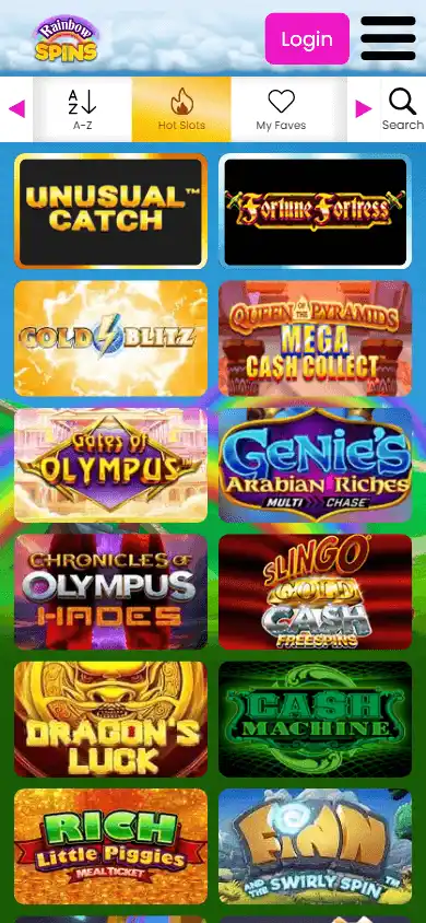 Rainbow Spins Casino IE screenshot 6