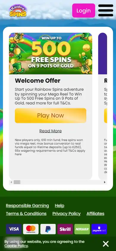 Rainbow Spins Casino IE screenshot 7