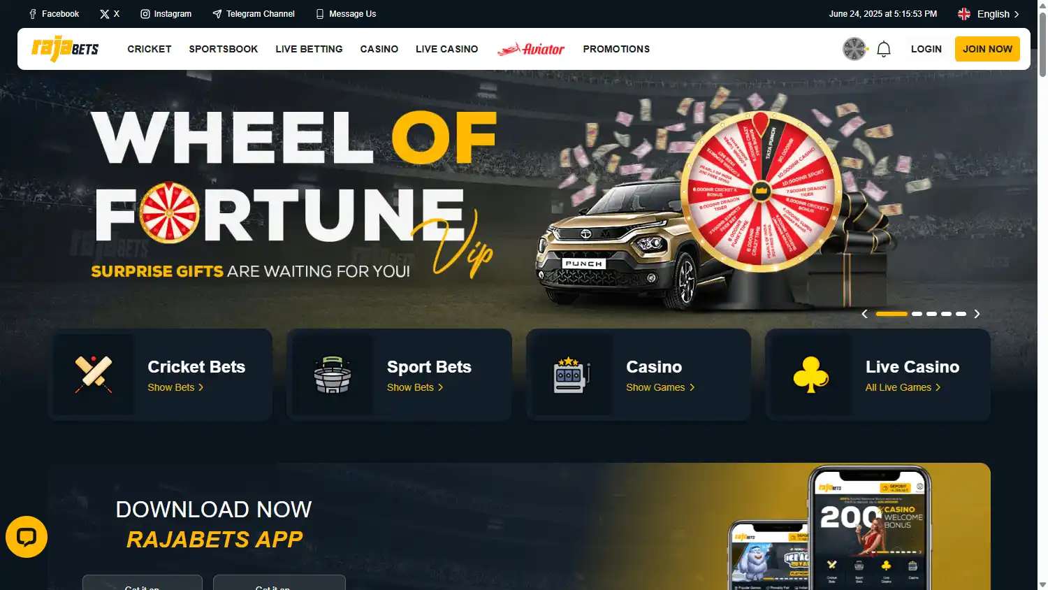 Rajabets Casino screenshot 1