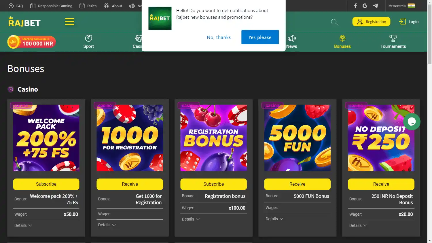 Rajbet Casino screenshot 2