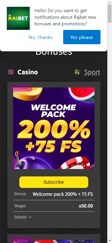 Rajbet Casino screenshot 4