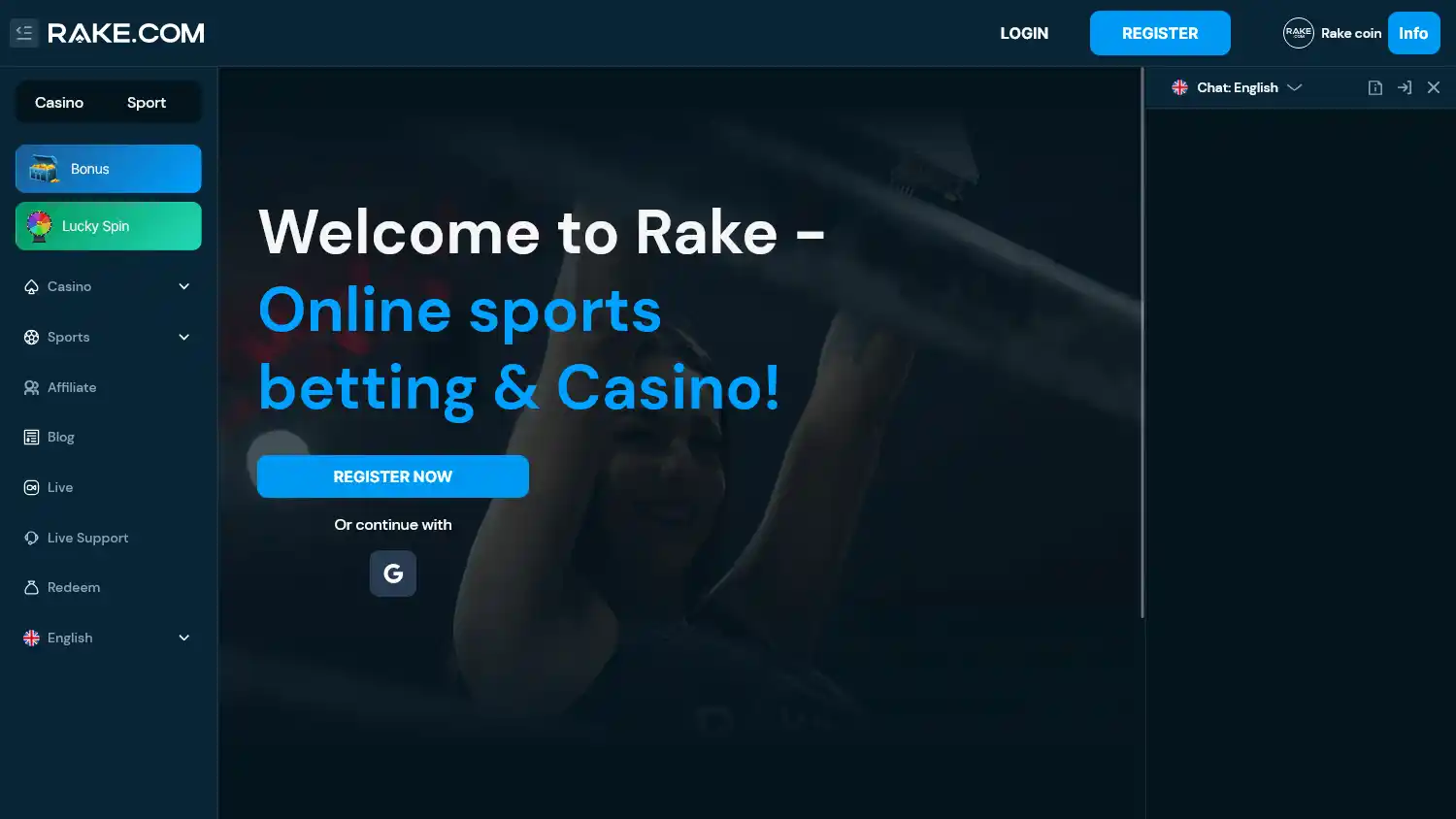 Rake Casino screenshot 1