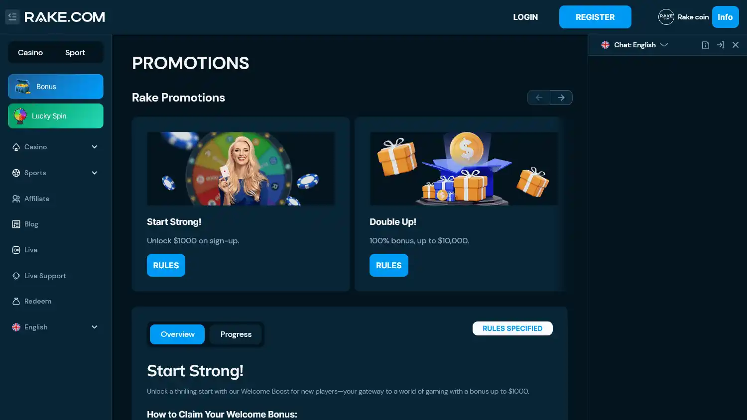 Rake Casino screenshot 3