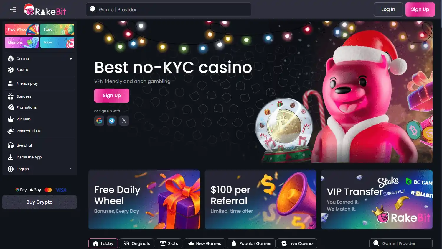 RakeBit Casino screenshot 1