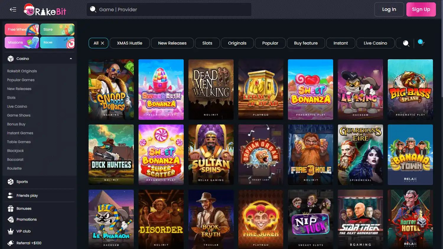 RakeBit Casino screenshot 2