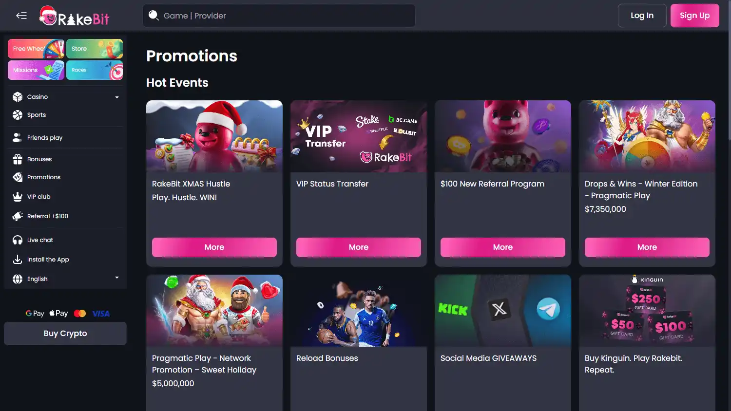 RakeBit Casino screenshot 3