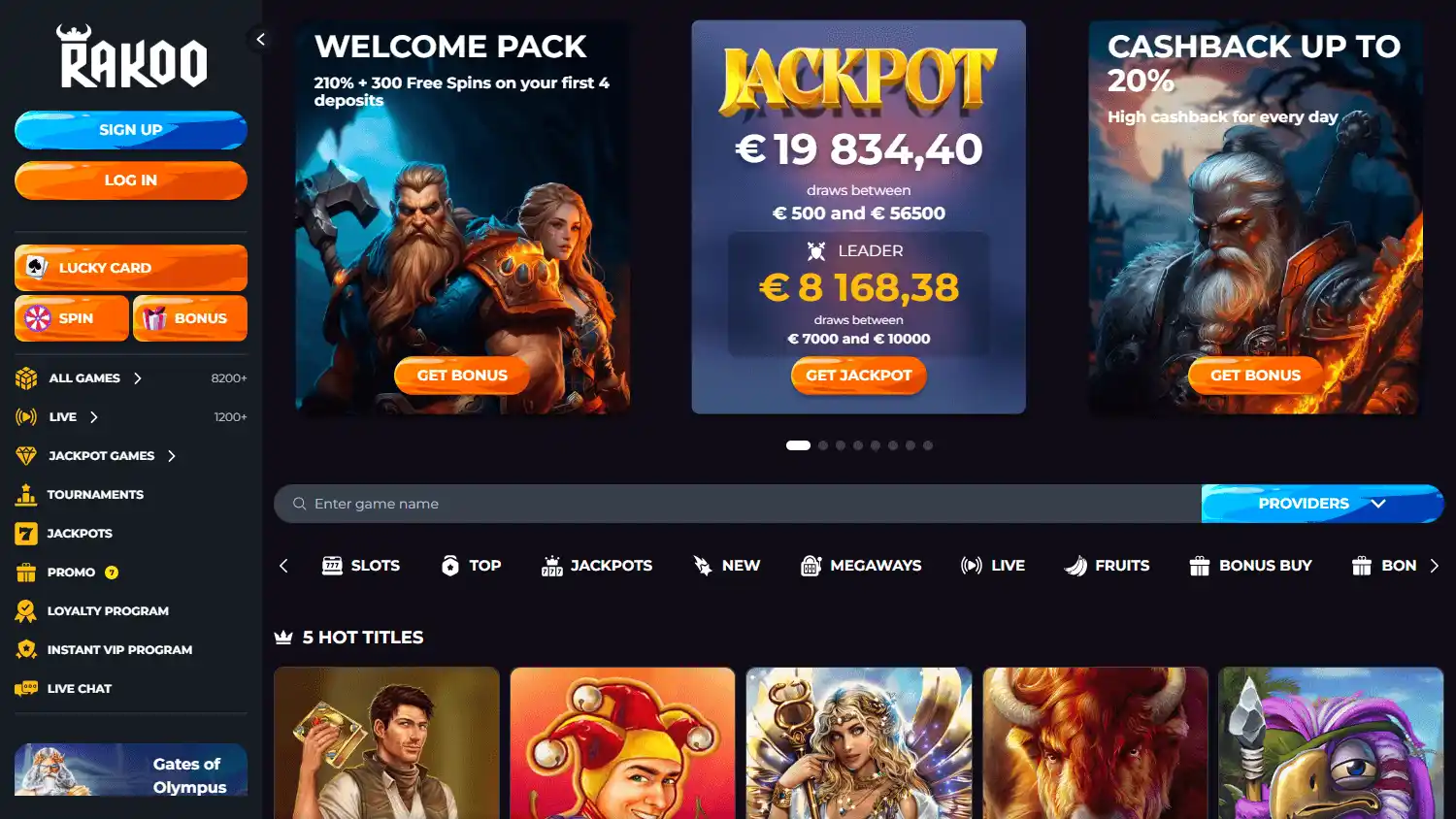 Rakoo Casino screenshot 1