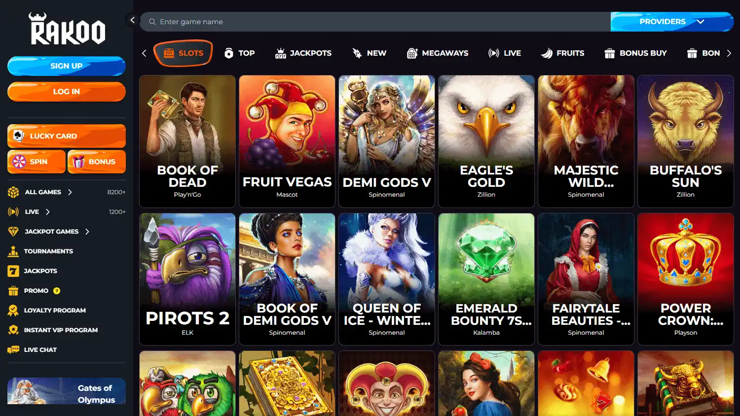 Rakoo Casino screenshot 2