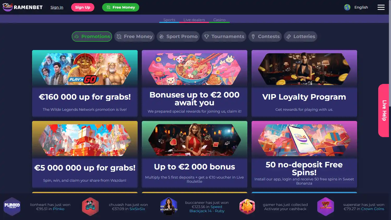 Ramenbet Casino screenshot 2