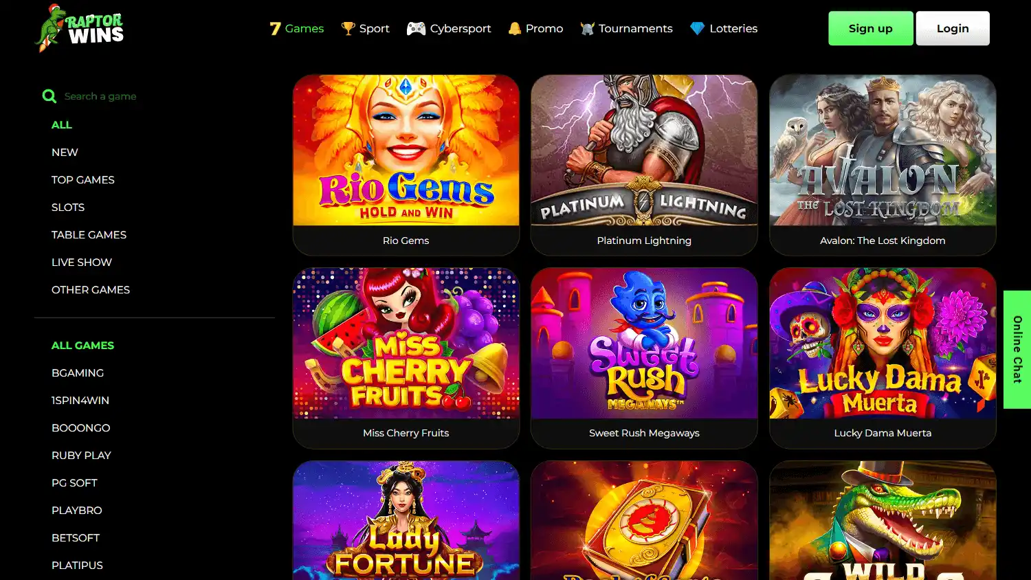 Raptor Wins Casino screenshot 2