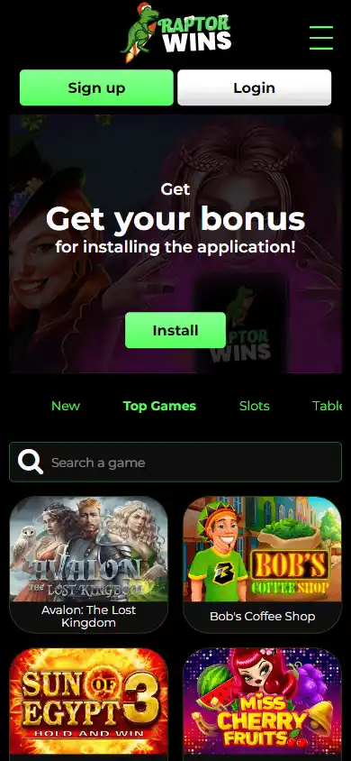 Raptor Wins Casino screenshot 4