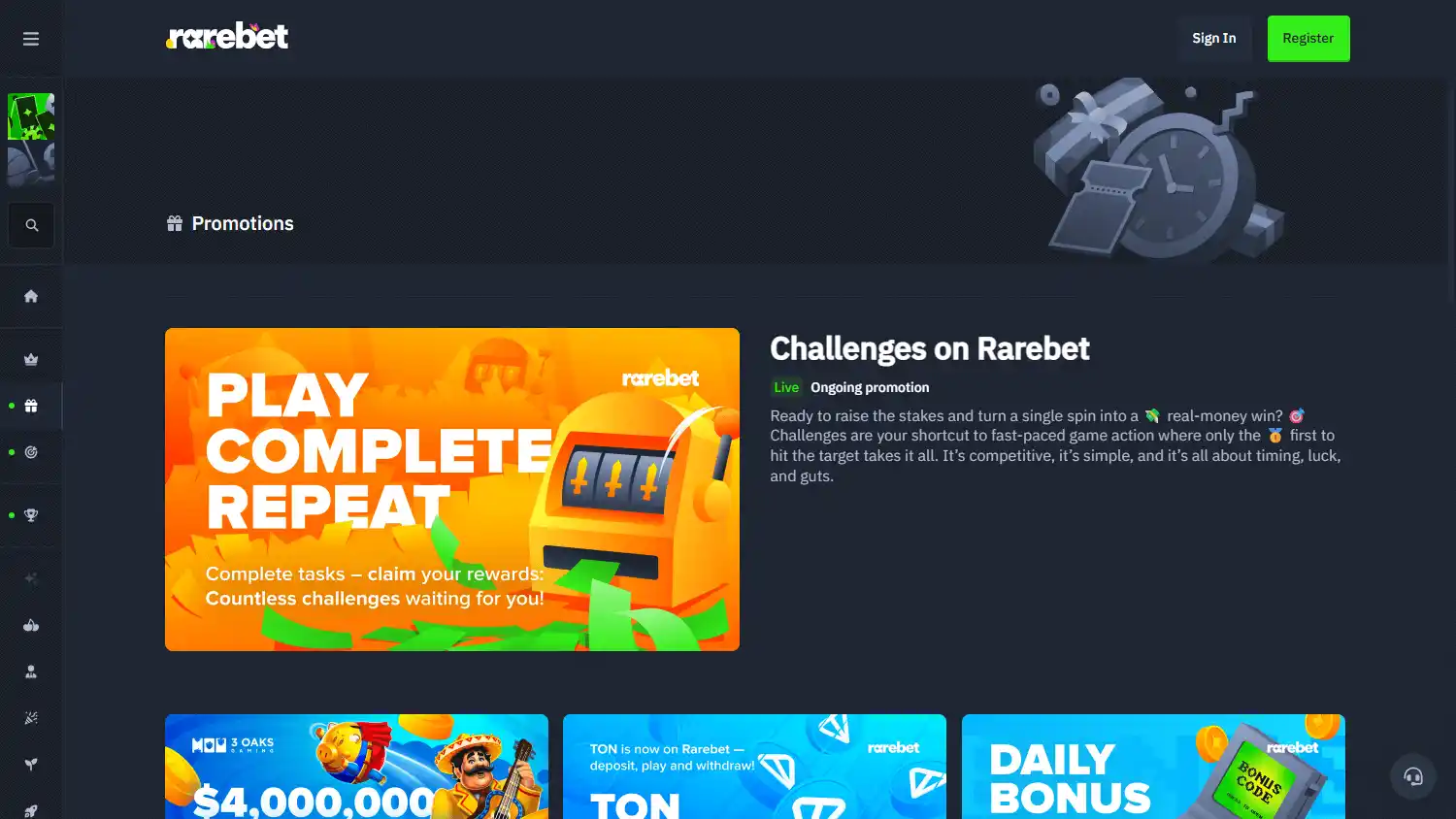 Rarebet Casino screenshot 3
