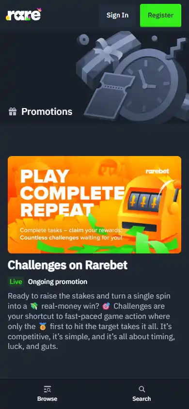 Rarebet Casino screenshot 6
