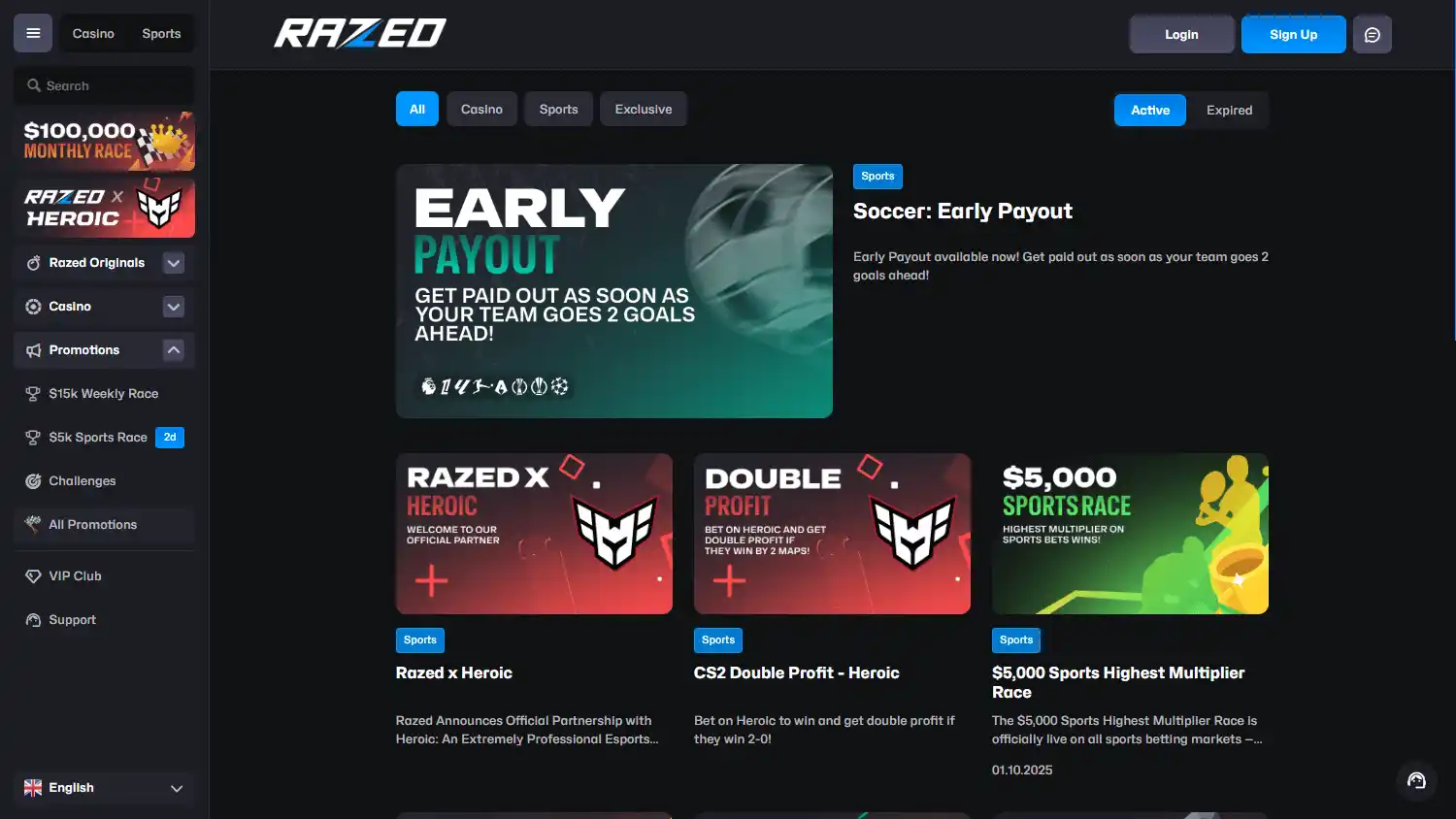 Razed Casino screenshot 3