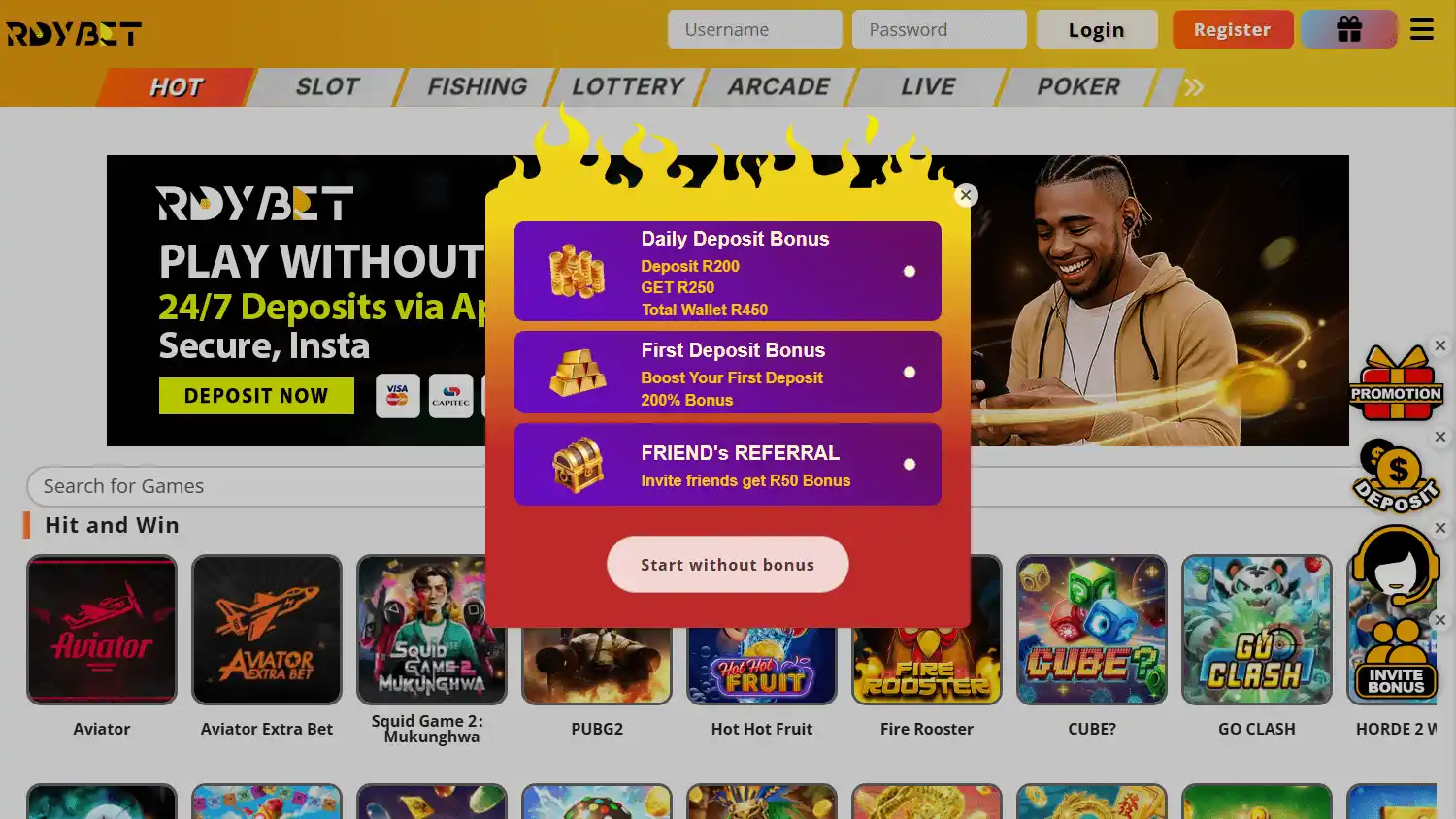 RDYBET Casino screenshot 2