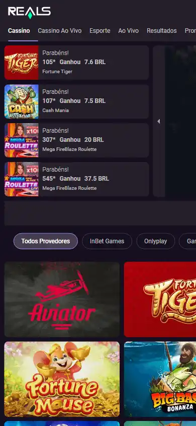 Reals Bet Casino screenshot 2
