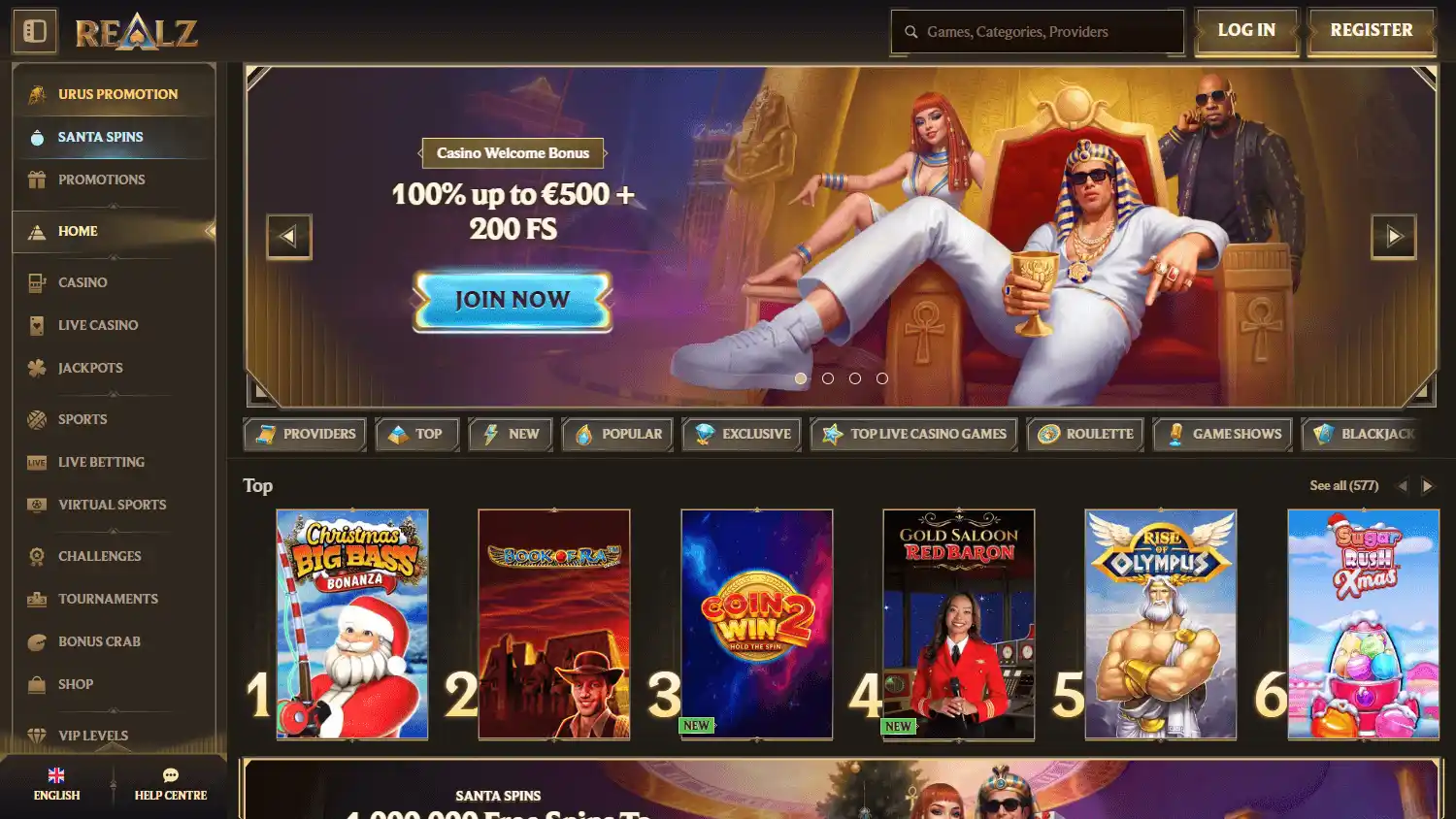 Realz Casino screenshot 1
