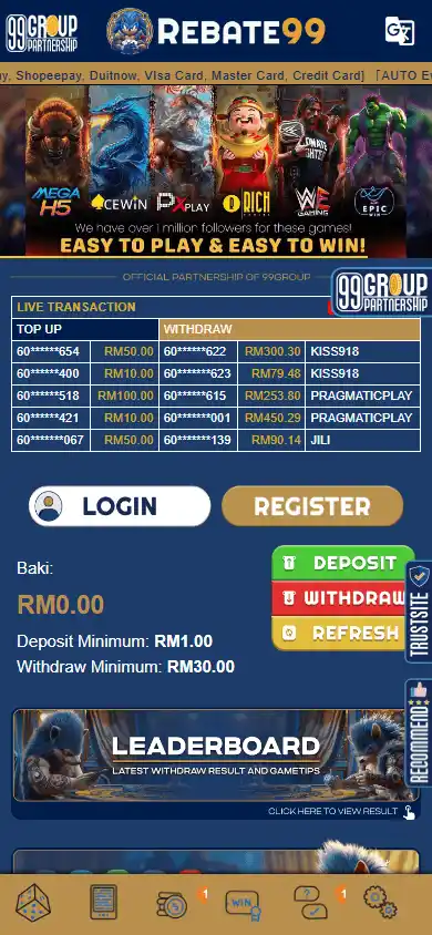 Rebate99 Casino screenshot 1