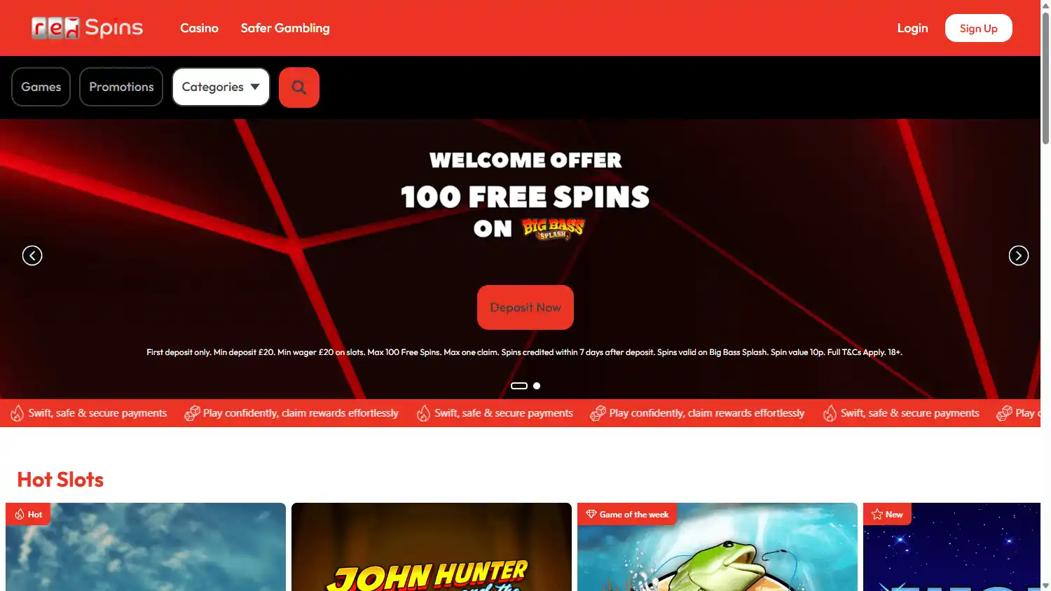 Red Spins Casino screenshot 1