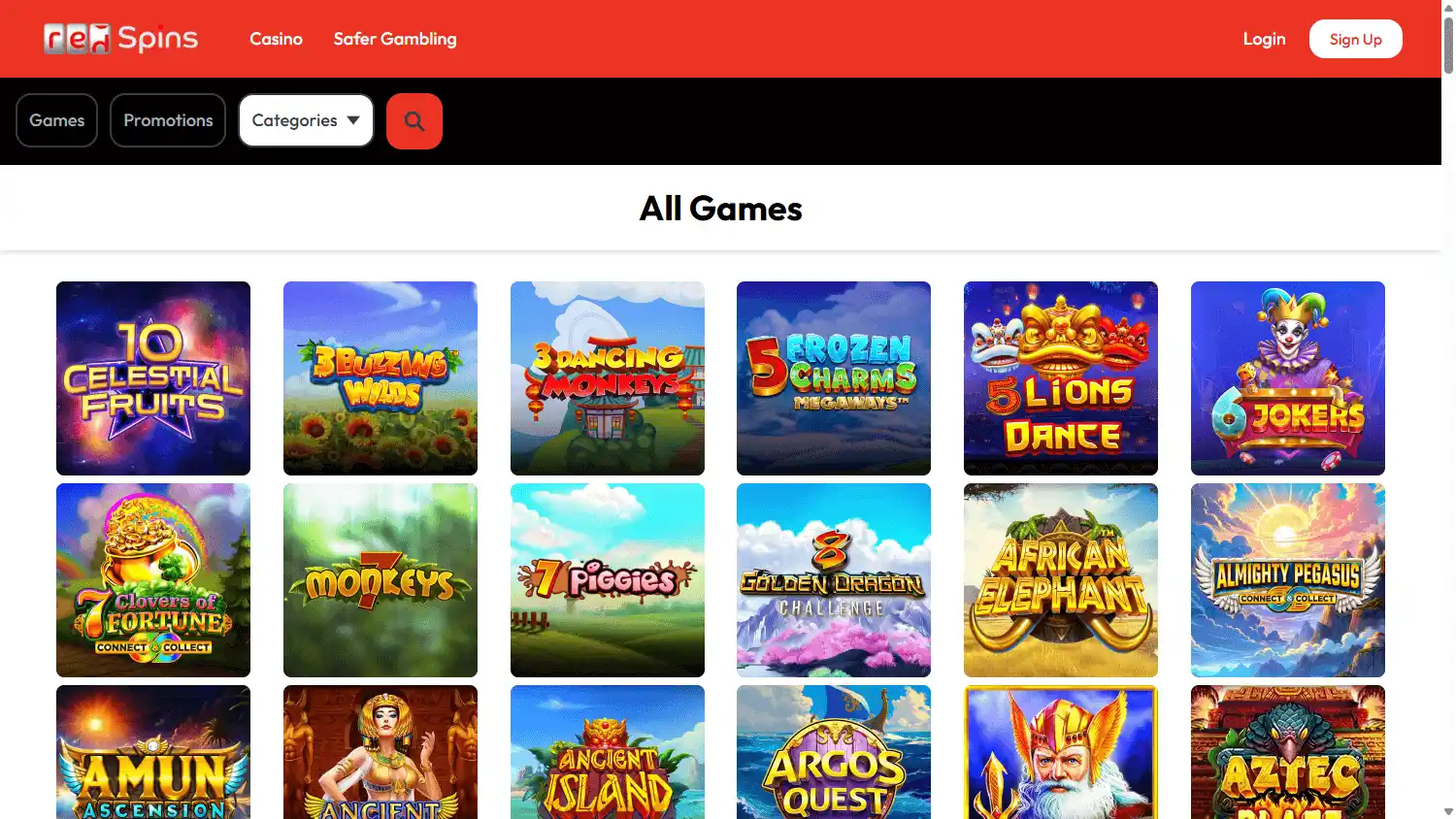 Red Spins Casino screenshot 2