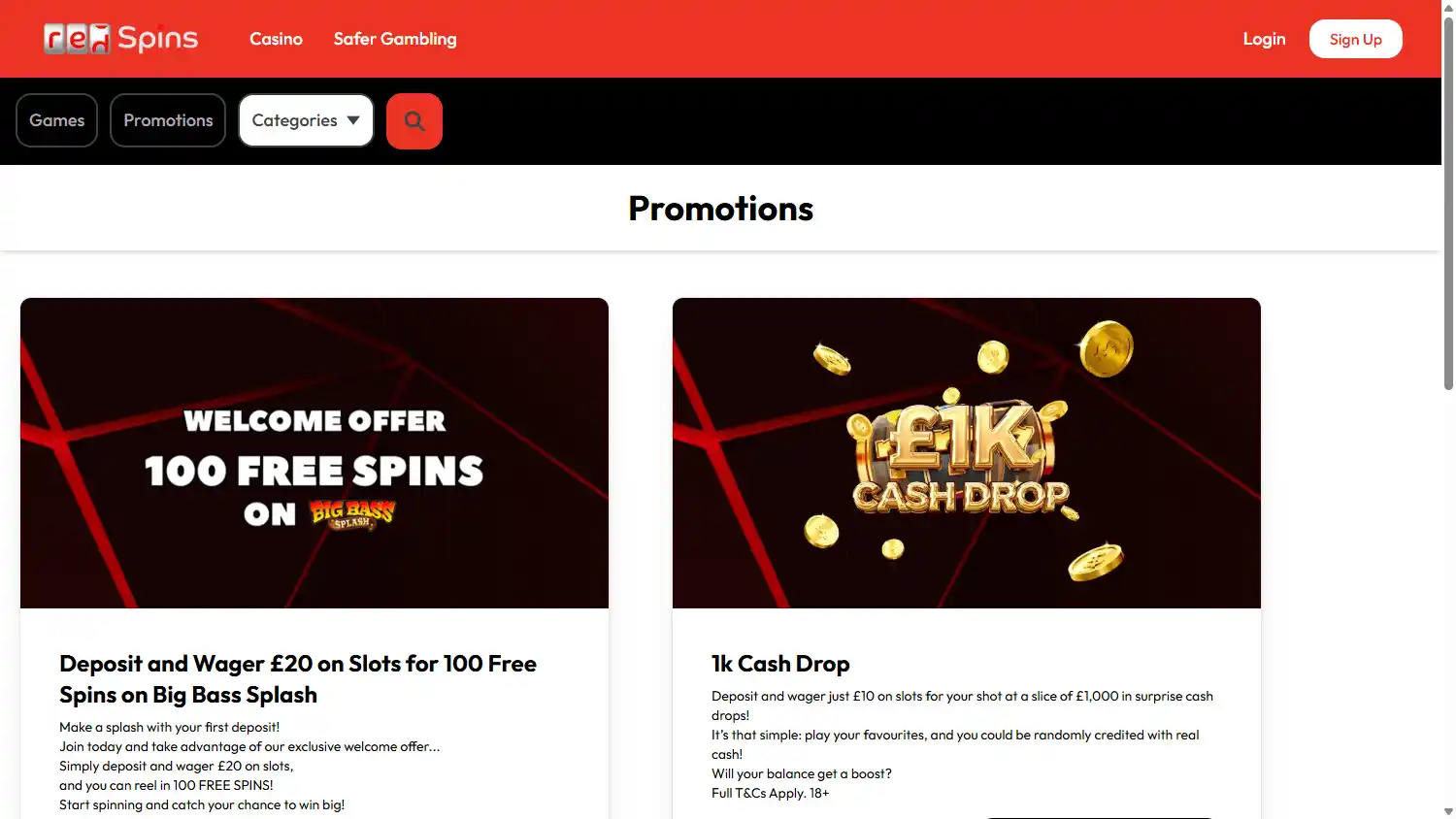 Red Spins Casino screenshot 3