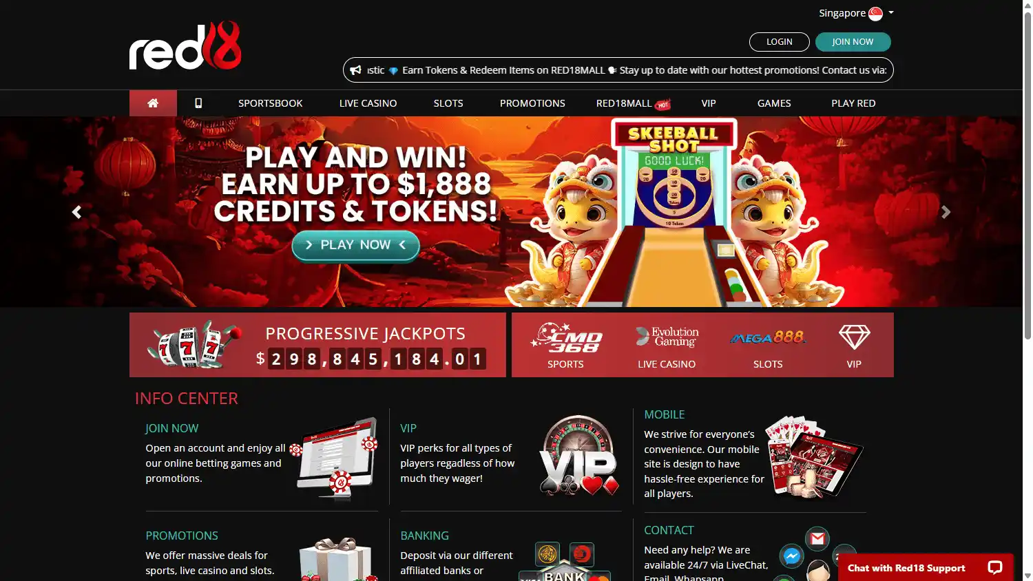 Red18 Casino screenshot 1