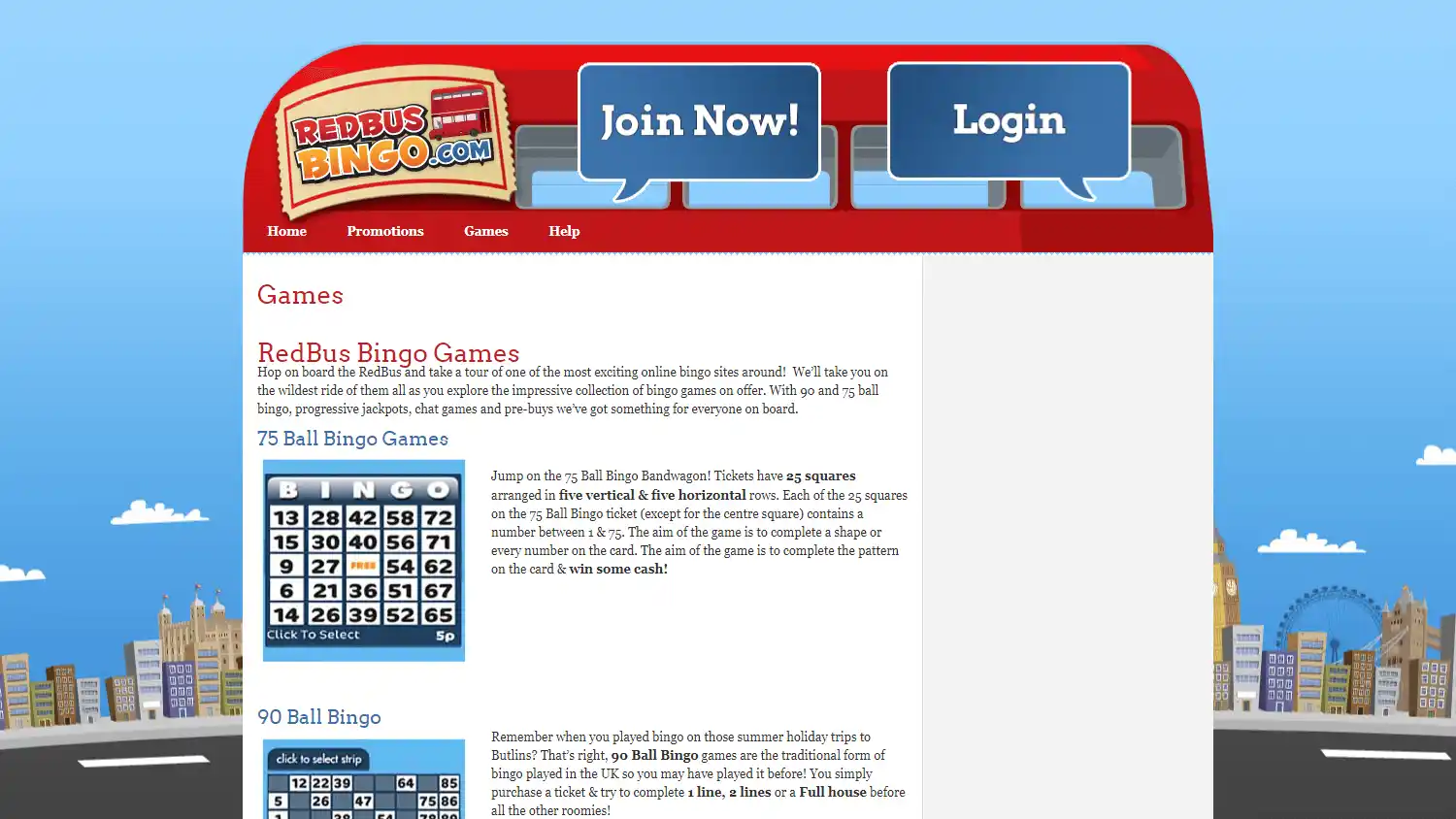 RedBus Bingo Casino screenshot 2