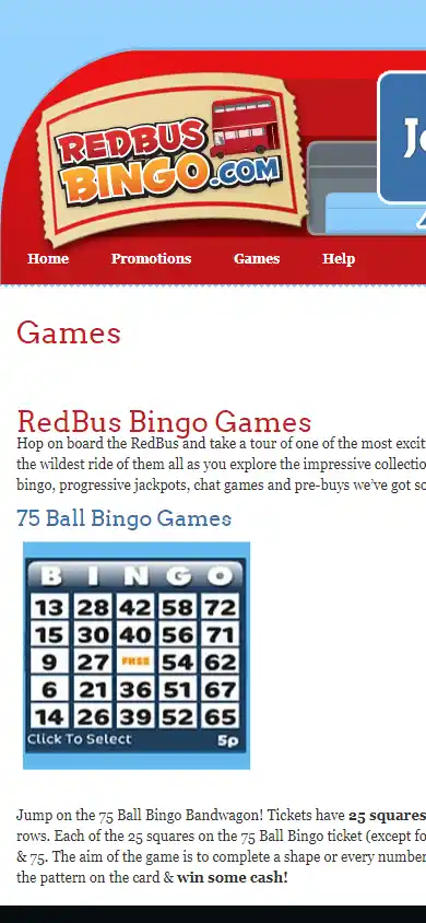 RedBus Bingo Casino screenshot 5
