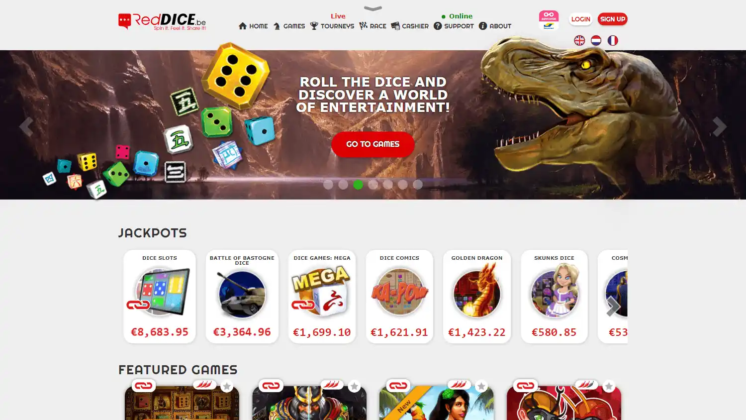 RedDice.be Casino screenshot 1