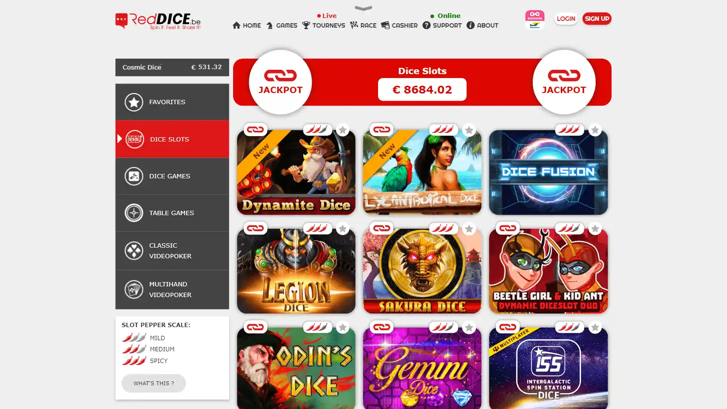 RedDice.be Casino screenshot 2