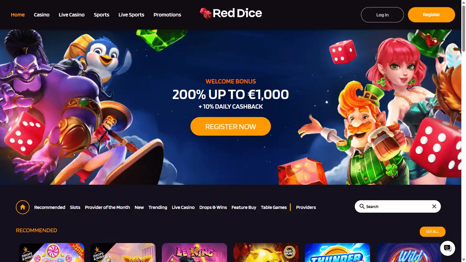 RedDice.com Casino screenshot 1