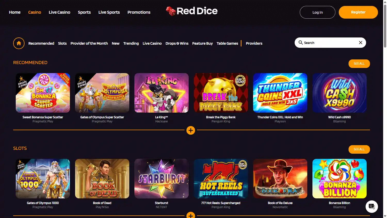 RedDice.com Casino screenshot 2